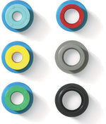 Close of the color coded guide rings for the AiO stripping and coring tool by Cable Prep