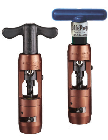 Manual vs drill operation setup on the all in one stripping and coring tool by CablePrep