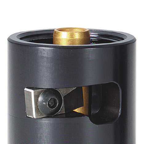 Close up of the patented mandrel pin on the JCS jacket stripping tool by Cable Prep