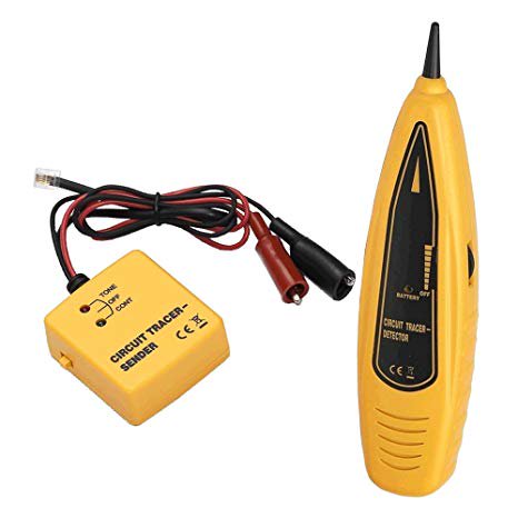 PTE Wire Tracer & Circuit Tester - Tone Generator and Probe Kit - Find & Trace Wires and Cables, Test Circuit Continuity, Network Telephone Lines - Features Alligator Clips and RJ-11 Plug