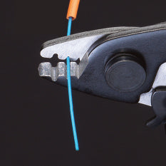 Close up of the superior stripping performance on the fiber optic cable stripping tool